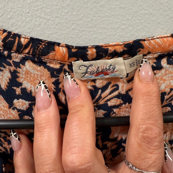 Faherty montara Floral Print Dress in Black and Orange wanderlust size XS - Picture 4 of 11